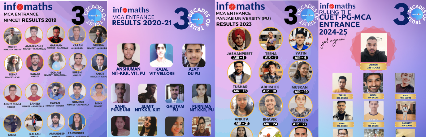 Info Maths PU results